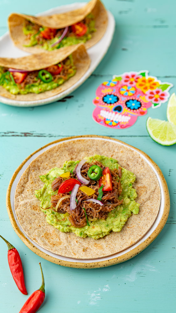 Fajitas au pulled pork et guacamole - recette Jacquet - marque agroalimentaire