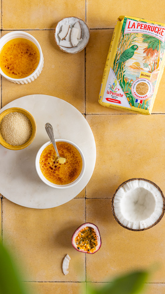 Crème brulée au fruit de la passion - création contenu marque agroalimentaire