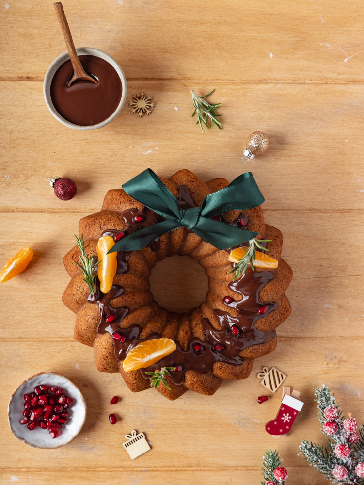 Gâteau couronne chocolat clémentine - recette Noël – photographe culinaire