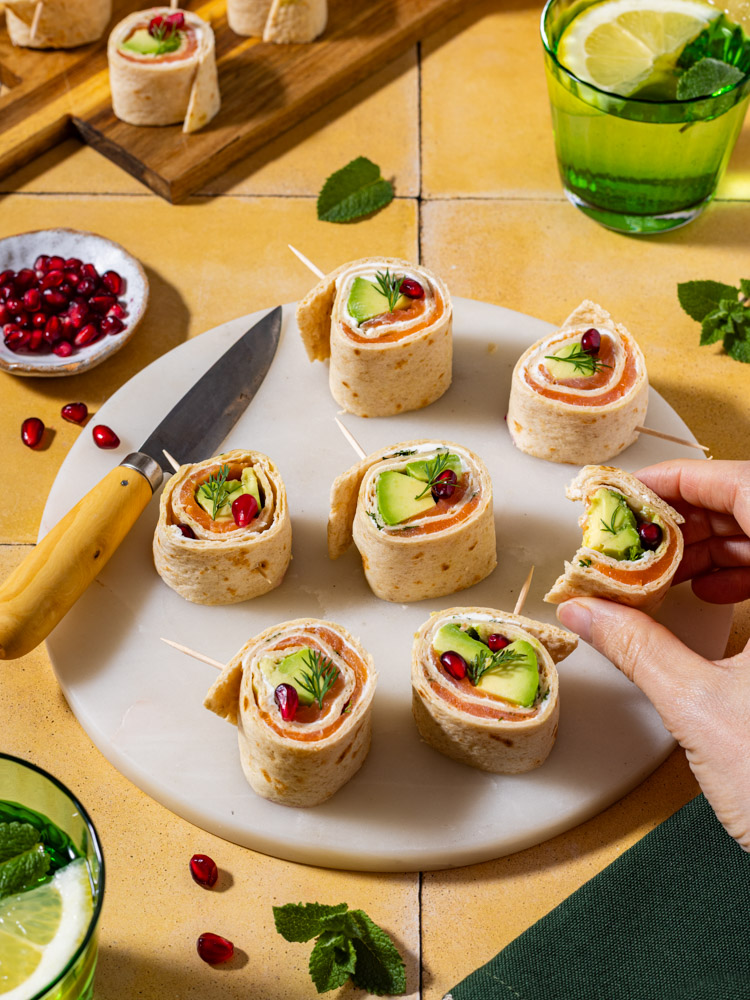 Wraps au samon, cream cheese, avocat et grenade - Jacquet - marques agroalimentaire